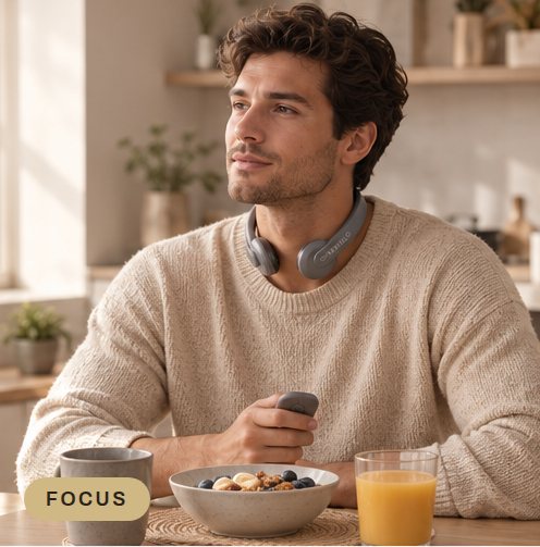 Man having breakfast while wearing Nervelo